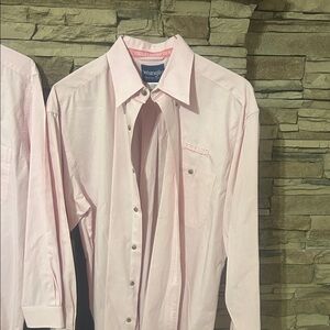 Wrangler Men's Light Pink Button Down Shirt